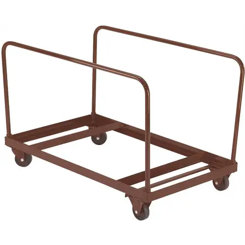 660 lbs. Capacity Folding Table Dolly with Vertical Storage for 48 in. Radius and 60 in. Radius Tables Brown