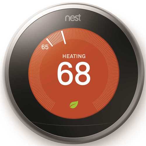3rd Generation Smart Learning 24-Days Wi-Fi Programmable Thermostat in Stainless Steel