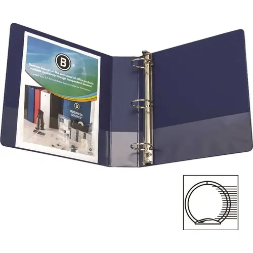 S.P. Richards Co. 2494469 ROUND RING BINDER, WITH POCKETS, 2 IN., DARK BLUE