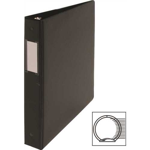 S.P. Richards Co. 2494610 ROUND RING BINDER, WITH LABEL HOLDER, 1 IN. CAPACITY, 11 IN. X 8-1/2 IN., BLACK