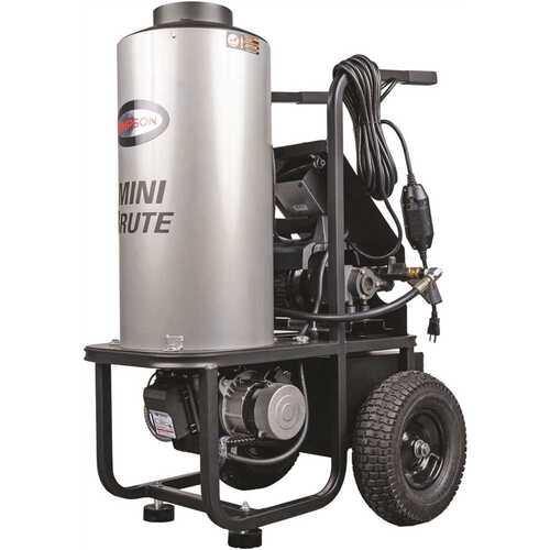 Mini Brute 1500 PSI 1.8 GPM Electric Hot Water Pressure Washer with 120V Heavy-Duty Induction Motor System
