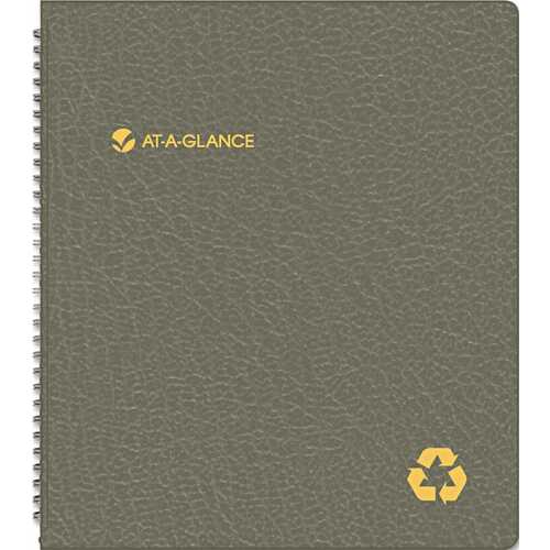 RECYCLED MONTHLY PROFESSIONAL PLANNER, 13 MONTHS (JAN-JAN), BLACK COVER