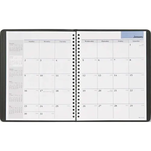 AT-A-GLANCE 10141532 DESK SIZE MONTHLY PLANNER, UNRULED, 6-7/8 X 8-3/4, BLACK