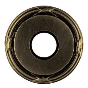 BALD ROSETTE X 2.625 IN. PRIVACY -PAIR, Satin Brass & Black