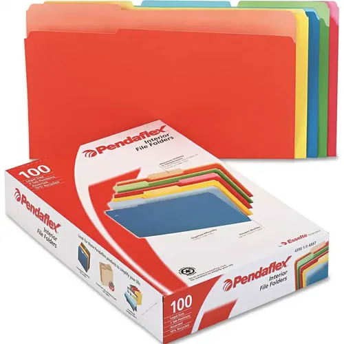 Esselte Pendaflex Corp. 10137254 PENDAFLEX INTERIOR FILE FOLDERS, 1/3 CUT TOP TAB, LEGAL, BRIGHT ASSORTED