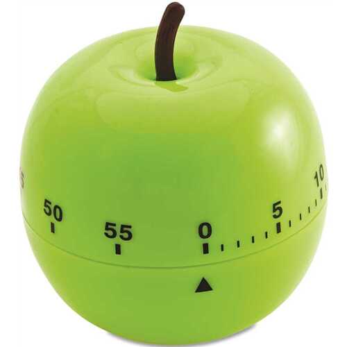 SHAPED TIMER, 4 1/2" DIA., GREEN APPLE