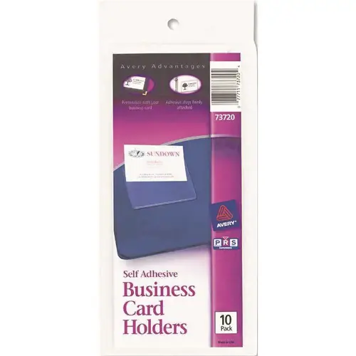 Avery AVE73720 Self-Adhesive Business Card Holders Clear