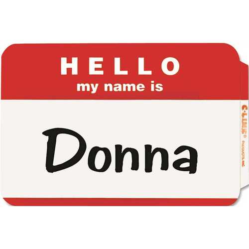 C-Line Products, Inc 10147683 PRESSURE SENSITIVE HELLO NAME BADGES, 2-1/4 X 3-1/2, RED