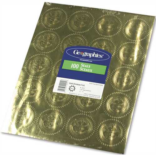 Geographics 10147567 GOLD FOIL EMBOSSED "OFFICIAL SEAL OF EXCELLENCE" SEALS
