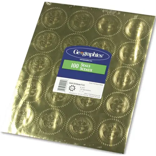 Geographics 10147567 GOLD FOIL EMBOSSED "OFFICIAL SEAL OF EXCELLENCE" SEALS