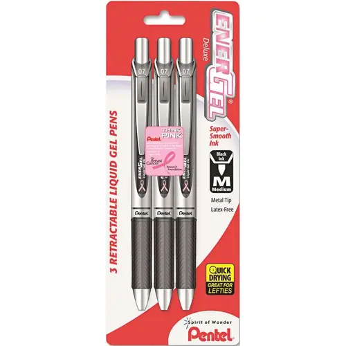 Pentel of America, Ltd 10147042 ENERGEL DELUX RTX ROLLER BALL RETRACTABLE GEL PEN, BLACK INK, MEDIUM