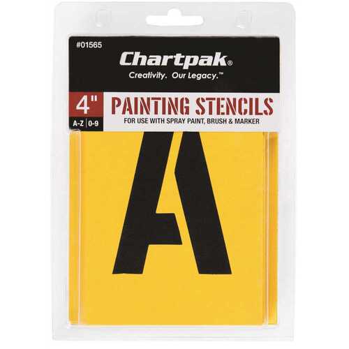 Chartpak, Inc CHA01565 Painting Stencil Set, A-Z -9, Manila