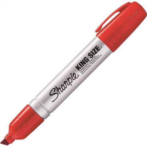 King Size Permanent Marker Chisel Tip Red