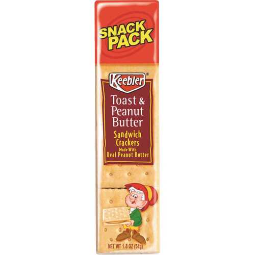Keebler KEB21167 1.80 oz. Peanut Butter Salty Snack Pack 8-Cracker Peanut Butter Sandwich Crackers