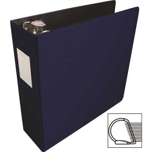D-RING BINDER, WITH LABEL HOLDER, HEAVY-DUTY, 3 IN., BLUE
