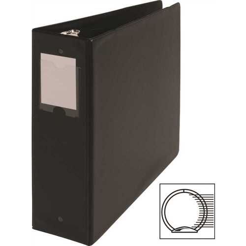 ROUND RING BINDER, WITH LABEL HOLDER, 3 IN. CAPACITY, 11 IN. X 8-1/2 IN., BLACK