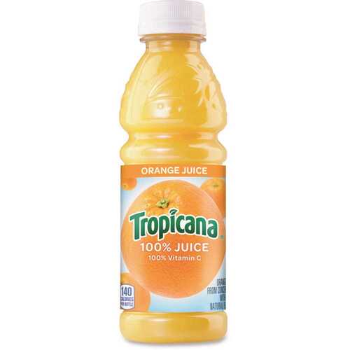 Tropicana QKR75715 100% Juice Orange 10 oz. Plastic Bottle