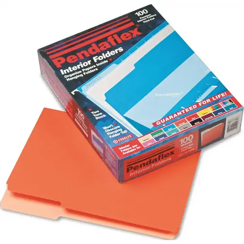 Esselte Pendaflex Corp. 10137247 PENDAFLEX INTERIOR FILE FOLDERS, 1/3 CUT TOP TAB, LETTER, ORANGE