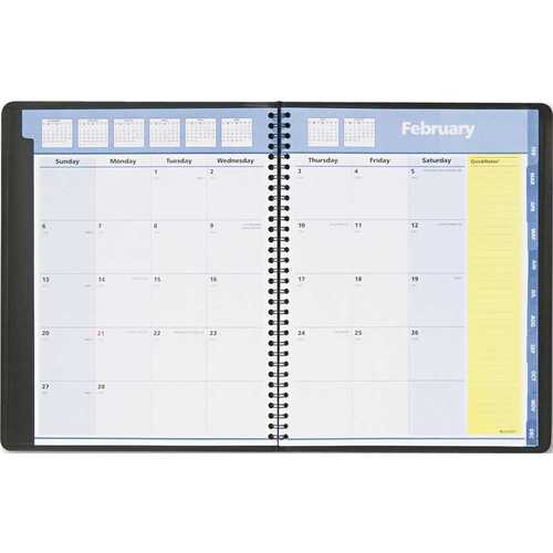 QuickNotes 10141526 AT-A-GLANCE QUICKNOTES UNRULED MONTHLY PLANNER, 8-1/4 X 10-7/8, BLACK