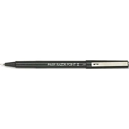 PILOT CORP. OF AMERICA 10144633 PILOT RAZOR POINT II POROUS POINT STICK PEN, BLACK INK, ULTRA FINE, DOZEN