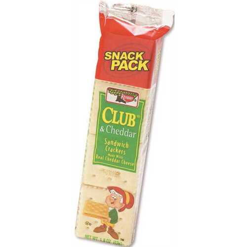 Keebler KEB21163 1.73 oz. Kellogg's Sandwich Cracker Club and Cheddar Snack Cheese 8-Cracker Salty Snack
