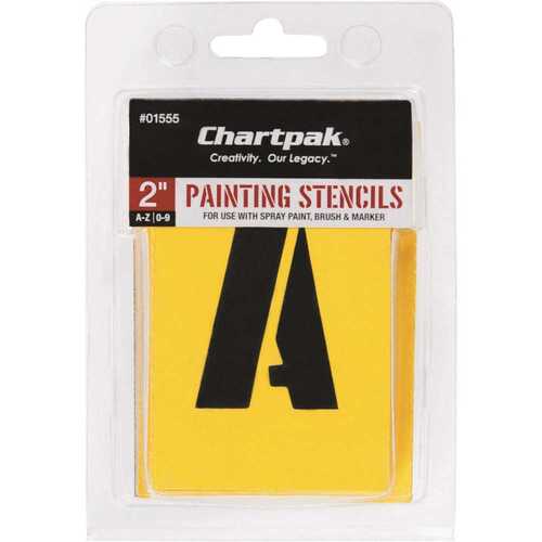Chartpak, Inc CHA01555 Painting Stencil Set, A-Z -9, Manila