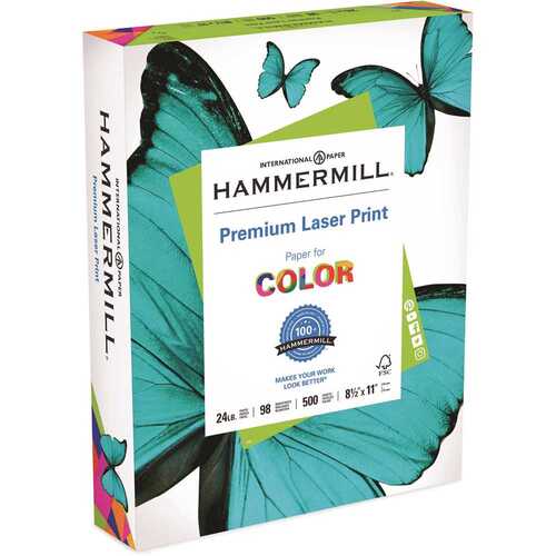 Hammermill HAM104604 8-1/2 in. x 11 in. Laser Print Office Paper 98 Brightness 24 lbs., White (500-Sheets/Ream)