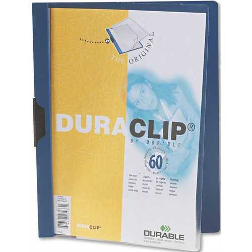 Durable Office Products Corp. 10146352 DURABLE VINYL DURACLIP REPORT COVER, LETTER, HOLDS 60 PAGES, CLEAR/DARK BLUE