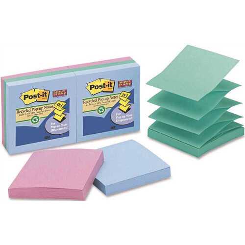 3 in. x 3 in. Super Sticky Pop-Up Notes, Tropical (50-Sheet Pads/Pack, )
