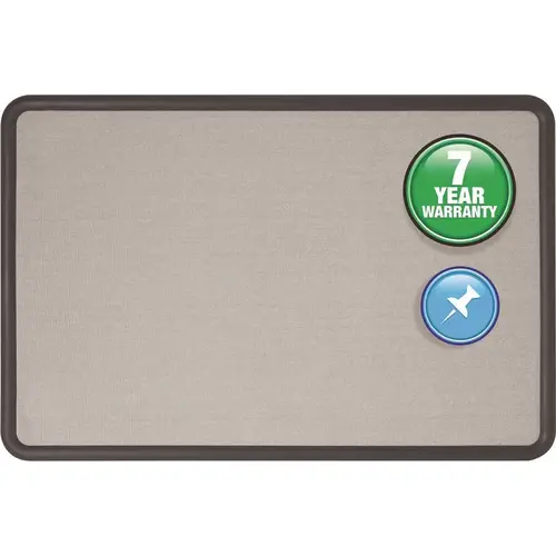 Quartet QRT7694G 4 ft. x 3 ft. Black Frame Gray Fabric Contour Fabric Bulletin Board