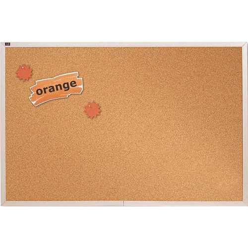 Quartet QRTECKA406 Natural Cork Bulletin Board, 4 ft. x 6 ft., Aluminum Frame