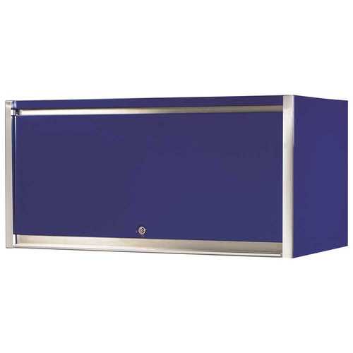 55 in. Power Workstation Professional Hutch with Stainless Steel Shelf and Work Surface in Blue
