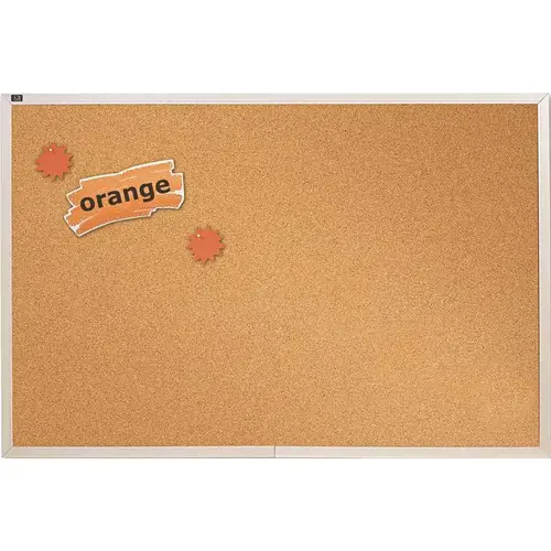Quartet QRTECKA408 96 in. x 48 in. Anodized Aluminum Frame Natural Cork Bulletin Board Brown