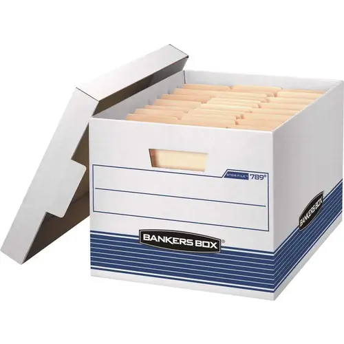 Bankers Box FEL00789 10.5 in. L x 12.8 in. W x 16.5 in. D Quick/Stor Storage Moving Box White - pack of 12