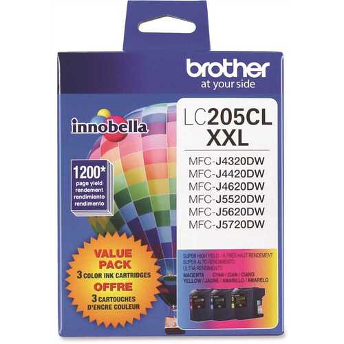 BROTHER INTL. CORP. BRTLC2053PKS Innobella Ink Cartridge Cyan Magenta Yellow