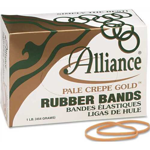 Alliance Rubber Company 10147230 PALE CREPE GOLD RUBBER BANDS, SIZE 33, 3-1/2 X 1/8, 1LB BOX