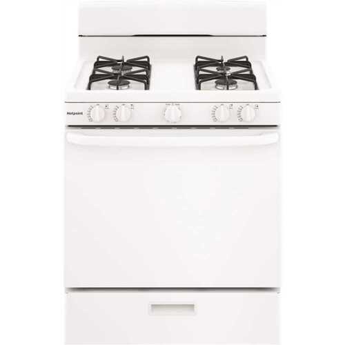 HOTPOINT RGBS300DMWW 30 in. 4.8 cu. ft. Freestanding Gas Range in White