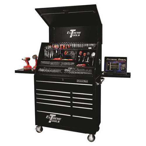 Extreme Tools PWSRC4129TXBK 41 in. 11-Drawer Tool Chest and Cabinet Combo in Black
