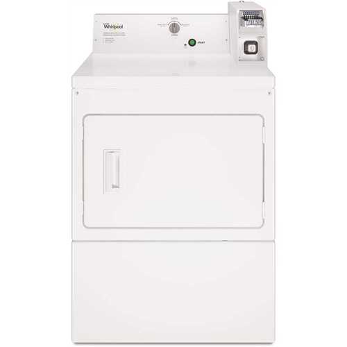 7.4 cu. ft. 240-Volt White Commercial Electric Vented Dryer Coin Operated