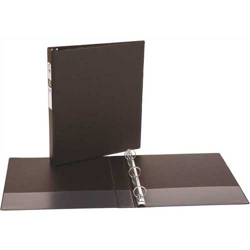 1 in. Capacity Economy Round Ring Reference Binder, Black