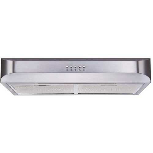 30 in. 300 CFM Convertible Under Cabinet Range Hood in Stainless Steel with Push Button and Mesh Filters