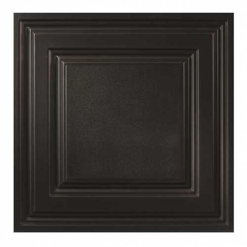 23.75in. X 23.75in. Icon Relief Lay In Vinyl Black Ceiling Panel