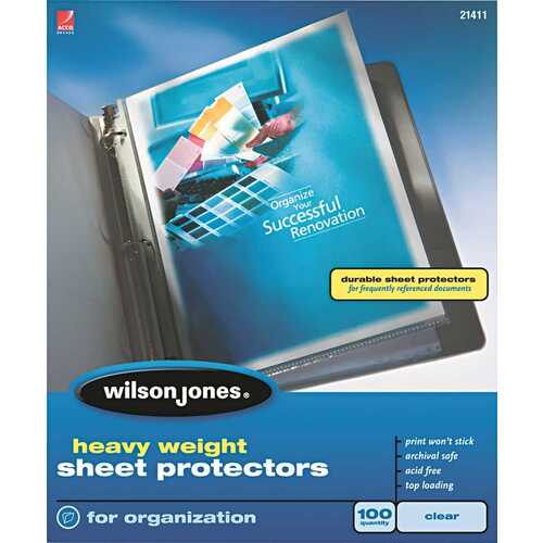 ACCO Brands Corporation 10148021 HEAVY WEIGHT SHEET PROTECTOR, CLEAR