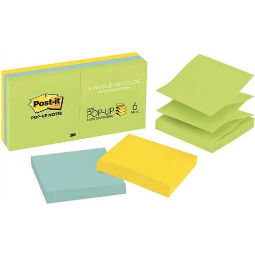 3 x 3 in. Ultra Pop-Up Refills 3 Ultra Colors (100-Sheet Pads/Pack, )