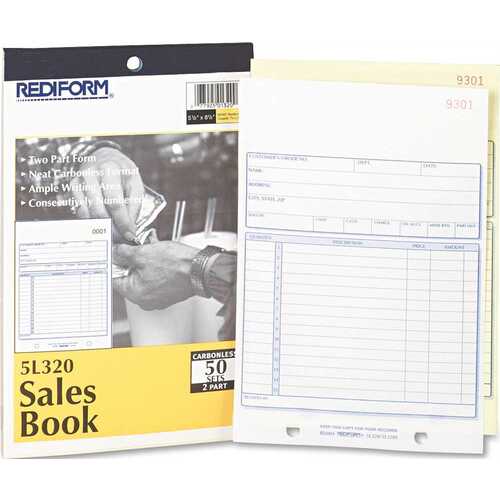 REDIFORM OFFICE PRODUCTS 10147360 SALES BOOK, 5-1/2 X 7-7/8, CARBONLESS DUPLICATE, /BOOK