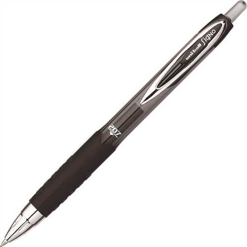 Signo 207 Medium Gel Roller Ball Retractable 12 Gel Pen, Black Ink