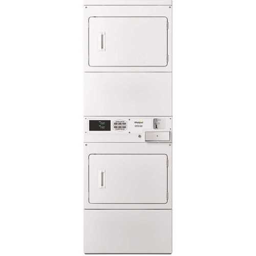 Whirlpool CSP2941HQ 7.4 cu. ft. White Gas Double Stacked Commercial Dryer Coin Operated