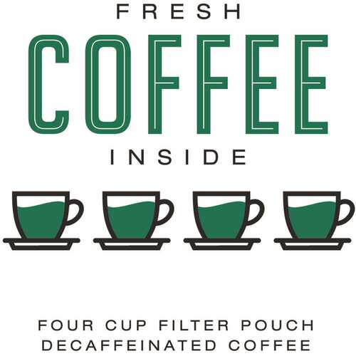 RDI-USA INC C-CF-FC-4D Decaf Individually Wrapped 4-Cup Filter Pod Fresh Coffee Inside