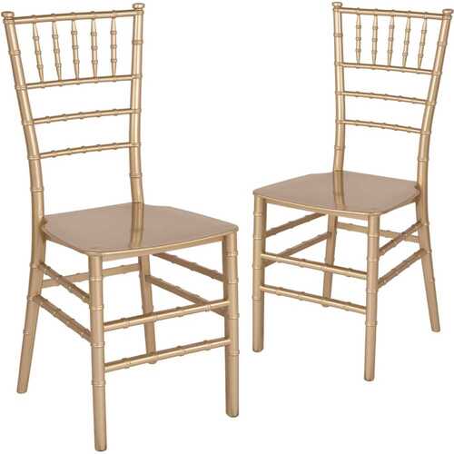 Gold Flat Seat Resin Chiavari Chairs