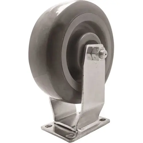 SNAP-LOC SLAC6SDFP Super-Duty 6 in. Steel Fixed Plate Caster with 450 lbs. Load Rating Metallic